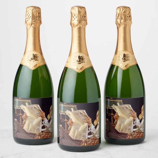 Étiquettes Pour Bouteilles De Vin Mousseux Publicité américaine, chemise Arrow Colars, 1914 (Bouteilles)