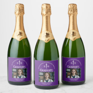 Étiquettes Pour Bouteilles De Vin Mousseux Purple Ostéopathie Médicale de l'école fête de gra