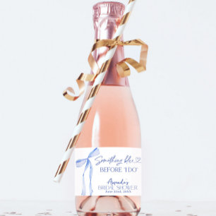 Étiquettes Pour Bouteilles De Vin Mousseux Quelque chose de bleu avant de faire Fête des mari