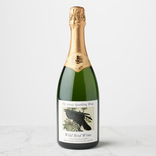 Étiquettes Pour Bouteilles De Vin Mousseux Raven (Devant)