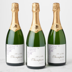 Étiquettes Pour Bouteilles De Vin Mousseux Regency Purple French Fleur de Lis Mariage