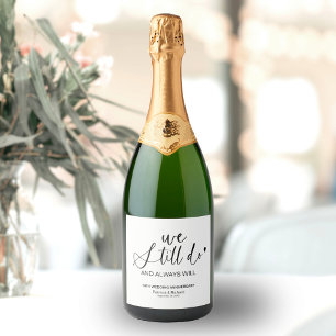 Étiquettes Pour Bouteilles De Vin Mousseux Renouvellement de vœux de mariage élégant