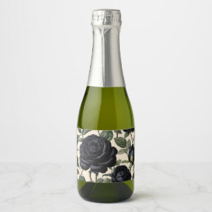 Étiquettes Pour Bouteilles De Vin Mousseux **"Romance sombre : Roses provinciaux Vintages noi