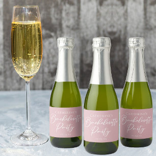 Étiquettes Pour Bouteilles De Vin Mousseux Rose Poussiéreux Rose Fête de Mariage sur Mesure M