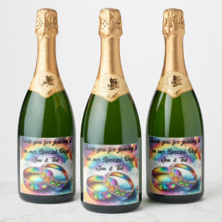 Étiquettes Pour Bouteilles De Vin Mousseux RSVP Gay lesbienne Arc-en-ciel anneaux