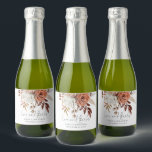 Étiquettes Pour Bouteilles De Vin Mousseux Rustic Terracotta Florals Amour Merci Nom Mariage<br><div class="desc">Rustic Terracotta Florals Love and Thanks Nom Date Mariage Favor Avec un script stylé pour Le texte du titre et personnalisez facilement avec vos noms et date mariage.</div>