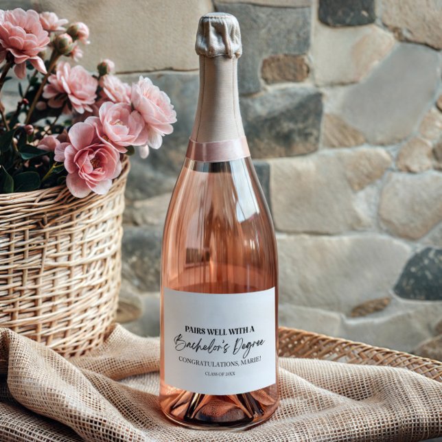 Étiquettes Pour Bouteilles De Vin Mousseux S'accorde bien avec un baccalauréat (Créateur téléchargé)