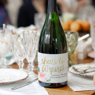 Étiquettes Pour Bouteilles De Vin Mousseux Salutations à 60 ans Anniversaire Favor