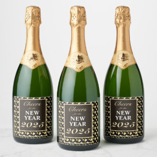 Étiquettes Pour Bouteilles De Vin Mousseux Salutations pour le Nouvel An Nouvel An Réveillon