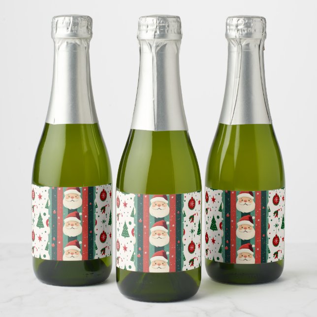 Étiquettes Pour Bouteilles De Vin Mousseux Santa Christmas Labels (Bouteilles)
