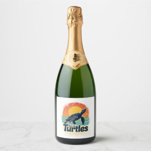 Étiquettes Pour Bouteilles De Vin Mousseux Sauvez Les Tortues Droits Animaux Tortues Sea Turt