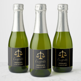 Étiquettes Pour Bouteilles De Vin Mousseux Scales d'or du droit de la justice Thème Diplômé