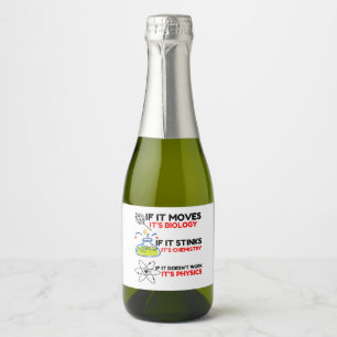 ÉTIQUETTES POUR BOUTEILLES DE VIN MOUSSEUX SCIENCE BIOLOGY CHIMIISTRY PHYSICS