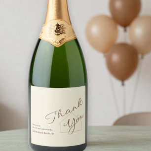 Étiquettes Pour Bouteilles De Vin Mousseux Script de remerciement personnalisé pour agent imm