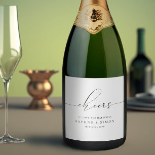 Étiquettes Pour Bouteilles De Vin Mousseux Script minimaliste moderne