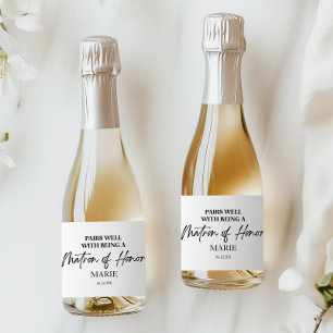 Étiquettes Pour Bouteilles De Vin Mousseux Se marie bien avec la proposition d'être une Matro