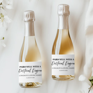 Étiquettes Pour Bouteilles De Vin Mousseux Se marie bien avec un cadeau de remise de diplôme