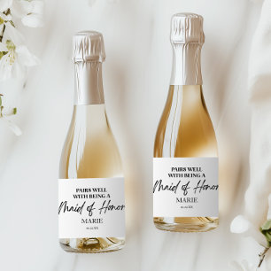 Étiquettes Pour Bouteilles De Vin Mousseux Se marie bien avec une proposition de demoiselle d