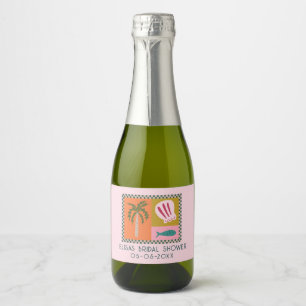 Étiquettes Pour Bouteilles De Vin Mousseux Seaside Soiree Fête des mariées Moderne Cute CUSTO