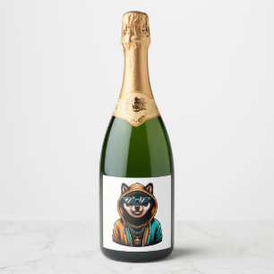 Étiquettes Pour Bouteilles De Vin Mousseux Shiba Inu dans le Sweat - shirt à capuche Streetwe