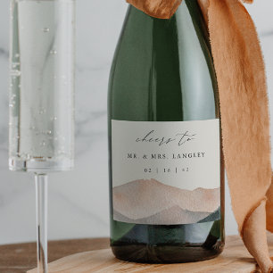 Étiquettes Pour Bouteilles De Vin Mousseux Sierra Dusk   Mariage Sunset de Desert Mountain