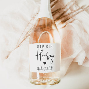 Étiquettes Pour Bouteilles De Vin Mousseux Sip Sip Hooray Bachelorette Party Favoriser