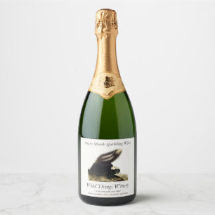 Étiquettes Pour Bouteilles De Vin Mousseux Skunk américaine commune ou Striped Skunk, par Aud
