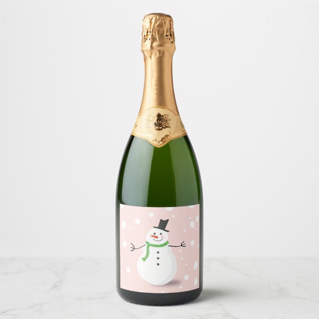 Étiquettes Pour Bouteilles De Vin Mousseux Smowman champagne 🍾 labels 🥂 (Devant)