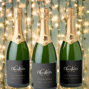 Étiquettes Pour Bouteilles De Vin Mousseux Soirée d'anniversaire en or noir