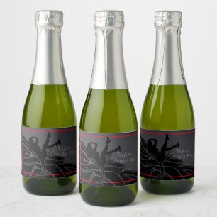 Étiquettes Pour Bouteilles De Vin Mousseux Soirée de célibataire silhouette de satin noir