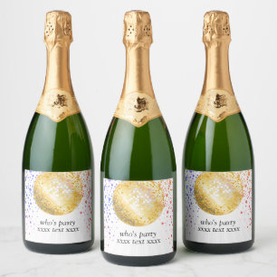Étiquettes Pour Bouteilles De Vin Mousseux soirée disco soirée dansante les années 70 or disc