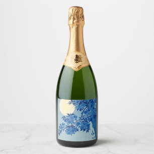 Étiquettes Pour Bouteilles De Vin Mousseux Soirée Lune Arbre Bleu Lune