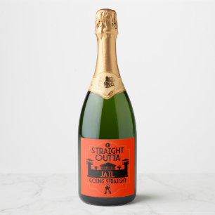 Étiquettes Pour Bouteilles De Vin Mousseux Sortez De Prison Libération Cadeau