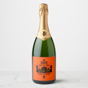 Étiquettes Pour Bouteilles De Vin Mousseux Sortez De Prison Libération Cadeau