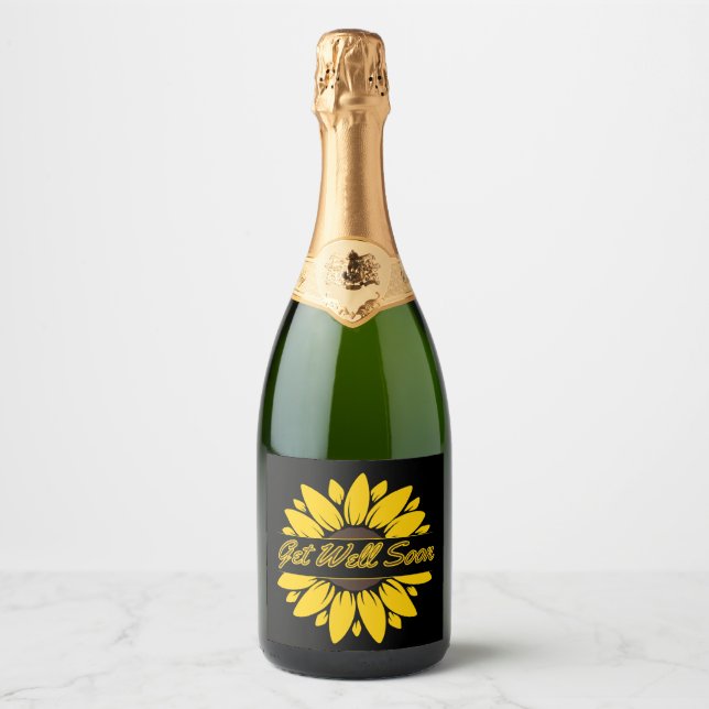 Étiquettes Pour Bouteilles De Vin Mousseux Soyez Bien Bientôt Sunflower Sparkling Vin Étiquet (Devant)