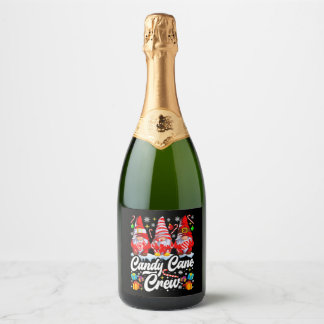 Étiquettes Pour Bouteilles De Vin Mousseux Sucre de canne Crew Christmas Candy Lover Gnome