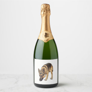 Étiquettes Pour Bouteilles De Vin Mousseux Suivi berger allemand