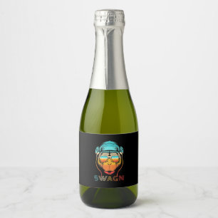 Étiquettes Pour Bouteilles De Vin Mousseux Swagn Retro Monkey