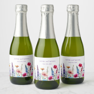 Étiquettes Pour Bouteilles De Vin Mousseux Symphonie fleur sauvage-Mariage