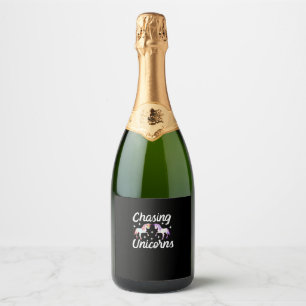 Étiquettes Pour Bouteilles De Vin Mousseux T-Shirt à manches longues magique Chasing Unicorns