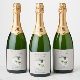 Étiquettes Pour Bouteilles De Vin Mousseux Table de mariage romantique aux pastels élégants