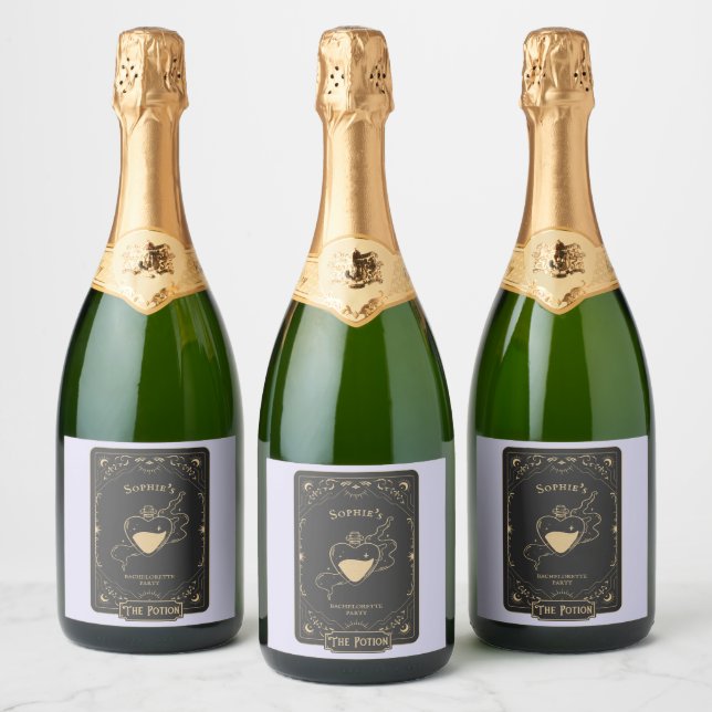 Étiquettes Pour Bouteilles De Vin Mousseux Tarot Ésotérique Fortune Lilas (Bouteilles)
