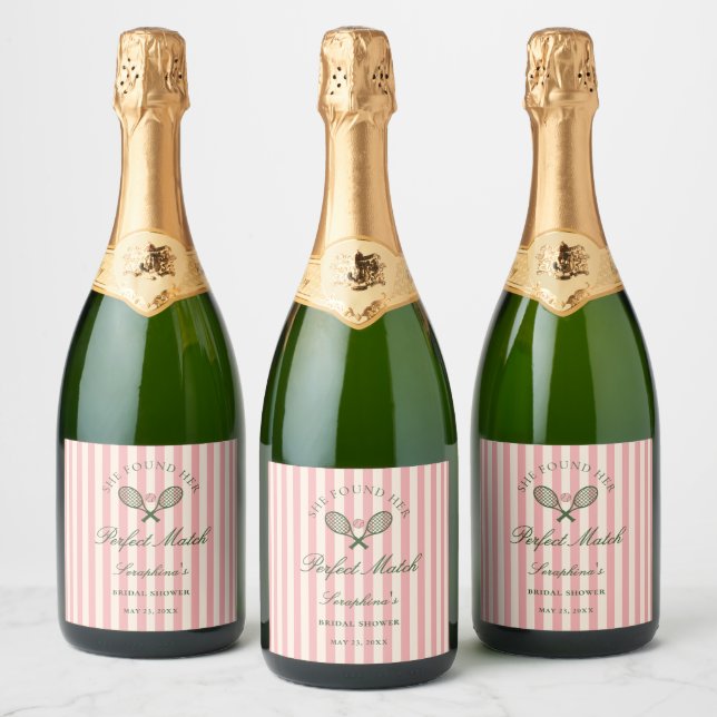 Étiquettes Pour Bouteilles De Vin Mousseux Tennis de mariage idéal (Bouteilles)