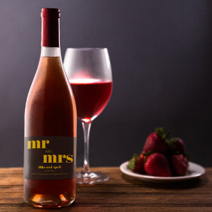 Étiquettes Pour Bouteilles De Vin Mousseux Thème de Mariage doré noir riche