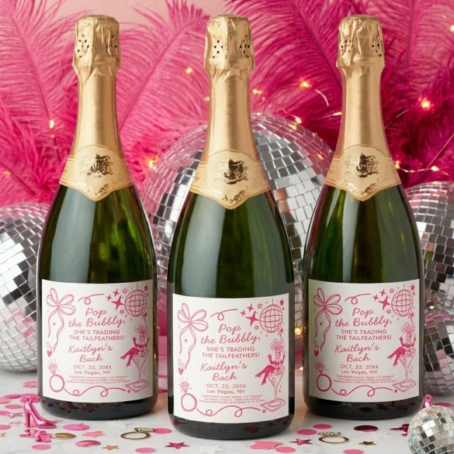 Étiquettes Pour Bouteilles De Vin Mousseux This Wife Is A Showgirl Bachelorette Party (Créateur téléchargé)