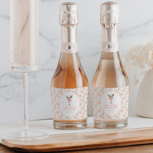 Étiquettes Pour Bouteilles De Vin Mousseux 'Tini Bit Ancien Martini Coquette Anniversaire