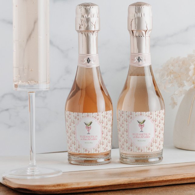 Étiquettes Pour Bouteilles De Vin Mousseux 'Tini Bit Ancien Martini Coquette Anniversaire (Créateur téléchargé)