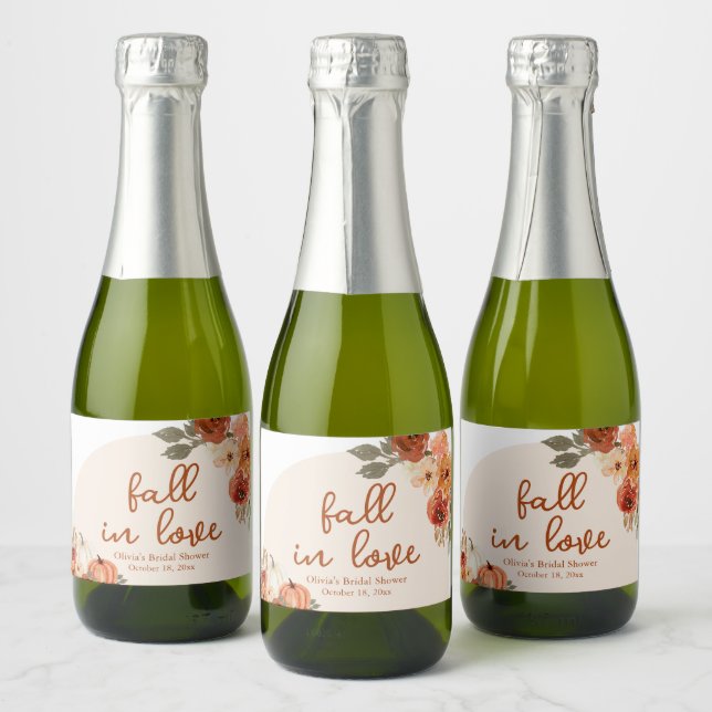 Étiquettes Pour Bouteilles De Vin Mousseux Tomber amoureux Avenir Citrouille Mme Fête des mar (Bouteilles)