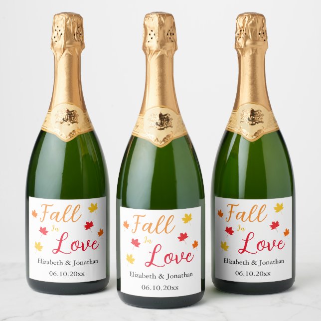 Étiquettes Pour Bouteilles De Vin Mousseux Tomber dans l'amour (Bouteilles)