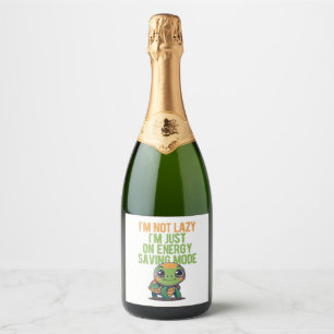Étiquettes Pour Bouteilles De Vin Mousseux Tortue Mignonne, Tortue Lazy, En Mode Économie D'É